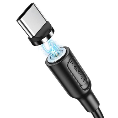 Cable Borofone BX41, Type -C - USB, Magnetic, 2.4 A, 1 m, PVC braid, black-3