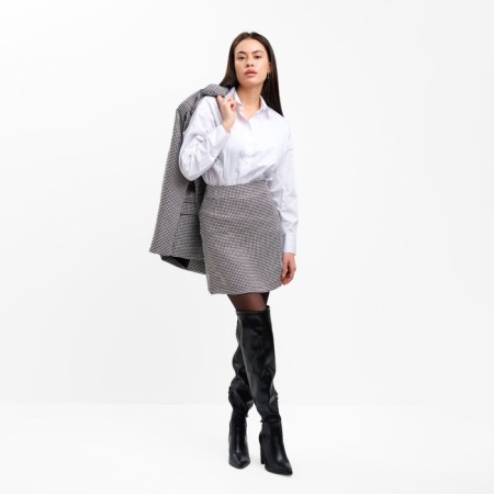 Women's skirt with a cut Mist p. 44, black/white-5