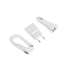 Set for charging 3 in 1 Luazon UC-30, Azu 2.1/1a, Type-C 1a, 1 m, SZU 1A, White