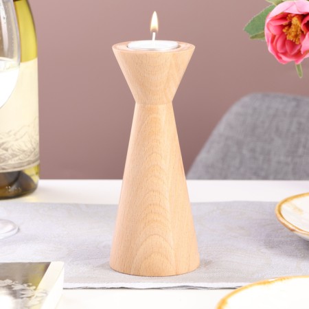 Candlestick, model No. 5, 7 x 17 cm, beech