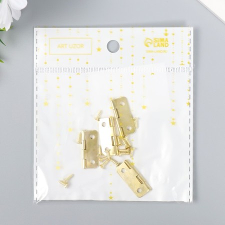 Loop for a casket metal with rounded corners gold set 4 pcs 2.5x2.2 cm-5