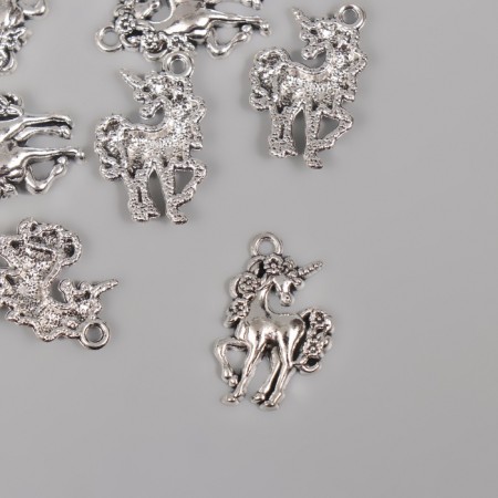 Decor for creativity Metal "Horse with a long mane" Silver 2x1.6 cm 5384609