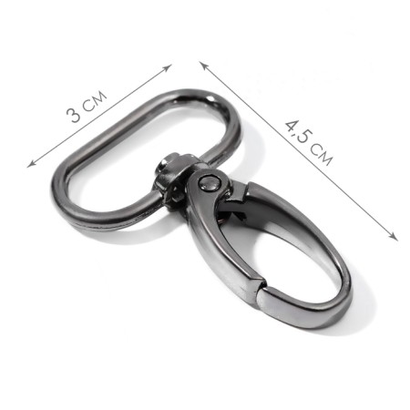 Metal carbine, 45 × 30 mm / 25 × 2 mm, 10 pcs, black color-1
