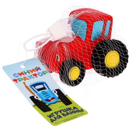 The bath toy "Blue Tractor", red color, 10 cm-3