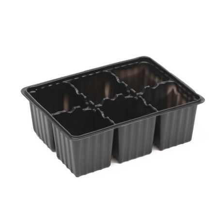 Cassette for seedlings, 6 cells of 120 ml, set of 5 pcs., Black-1