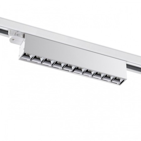 The lamp is a three -phase track LED Novotech. Iter, 16W, LED, 79x323x36 mm, white color