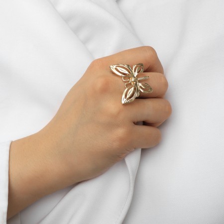 Ring Metal "Butterfly" contour, color gold, dimensionless-3