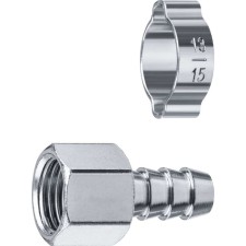 Штуцер ЗУБР "Елка", профессиональный, обжимной хомут, 10 мм - 1/4"F