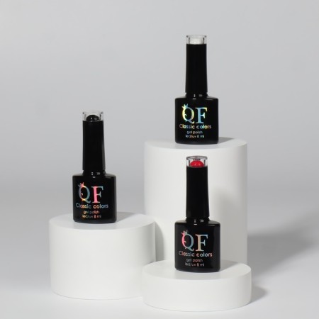 Nail polish gel, set 3 pcs, 10 ml, red, black, white-1
