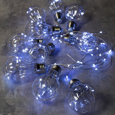 Garland “thread” 3 m dews with nozzles “volumetric bulbs”, IP20, silver thread, 100 LED, white glow, 3.5 in-2