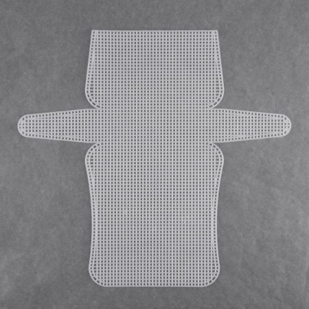 Canvas-base for embroidery of a bag, plastic, 33.5 × 35.5 cm, 2 × 2 mm, white color-1