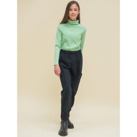 Pants for girls, height 122 cm, black color-8