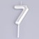 Candle in the Cake "European", number "7", 6 cm, silver