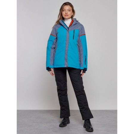 Ski jacket female winter, size 56, blue color-12