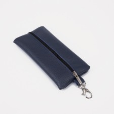 Key of zipper, length 15 cm, ring, carbine, blue color