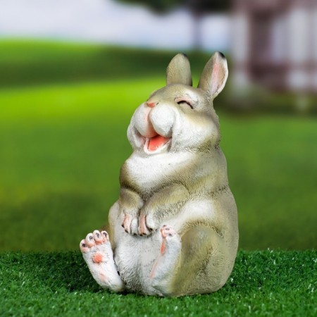 Garden figure "Bunny-Laudon Small" gray, 9x11x16cm-3