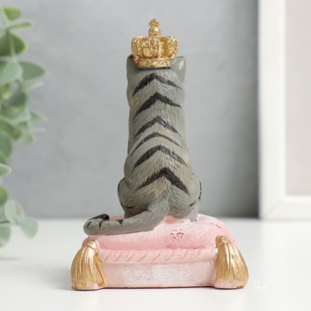 Souvenir Polystone "Cat-Emperor on the pillow" 10x6.5x7 cm-2