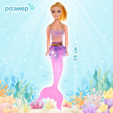 Nelly mermaid doll with baby and accessories, mix-1