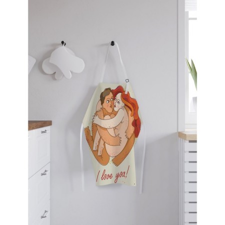 Apron kitchen with a photo print "Natural Love", adjustable, size OS-1