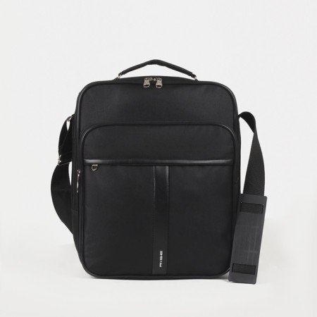 Male bag on lightning, rise, long belt, black color