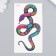 Tattoo on the body color "Flower snake" 10.5x6 cm