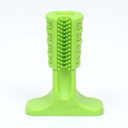 A toy for dogs with a hole for the toothpaste "Toothbrush" 12.5 cm, green-2