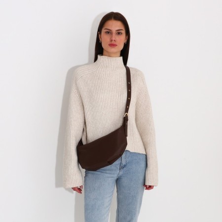 Bag bag, lightning department, adjustable belt, brown color-5