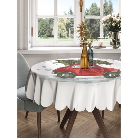 The tablecloth “The Christmas tree is in a hurry to celebrate”, round, Saten, d = 150 cm