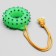 Toy squeezing "Ring on a rope" for dogs, 10 cm, green