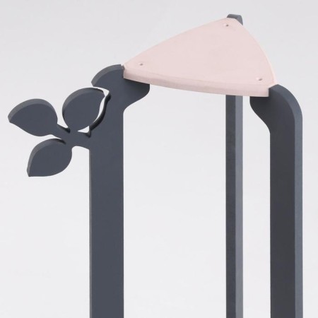 Stage-column for flowers Double-tier "Flora" 49x27x25 cm, gray-pink-1