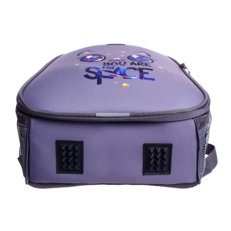 School backpack 38 x 30 x 16 cm, ergonomic back, Stavia "Cat Cosmos", Gray-6