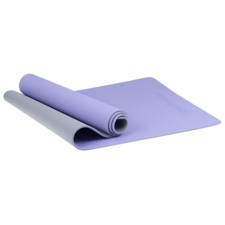 Fitness and yoga mat, 183x61x0.6 cm, gray/purple color-12