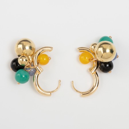 Earrings with the removable element "Transformer" a handful, colored in gold-2