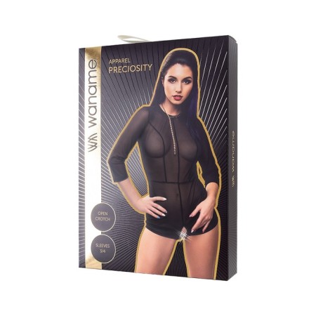 Erotic overalls Waname Preciosity with sleeves ¾ black (54-56)-7