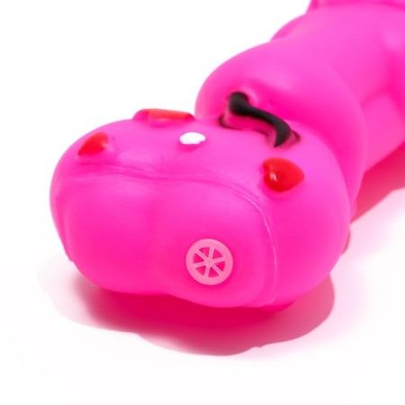 Toy squeak "Bone and dog" for dogs, 15 x 6 cm, pink-2