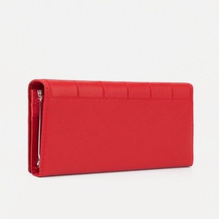 Women's wallet on magnets, red color-1