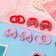 Hair elastic band "Aida" (set of 8 pcs) bows sparkling, pink-red