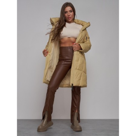 Coat insulated winter female, size 50, mustard color-14