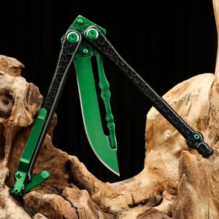 Balfish knife "God" green, steel - 440, handle - steel, 20 cm-2