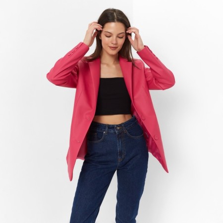 Women's jacket (eco -leather) minku: eco leather, fuchsia color, size 44-9