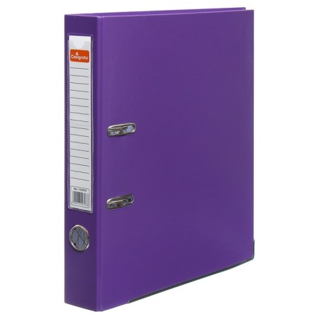 A4, 50 mm registrar, calligrata, PVC, embossing "Len", metal edging, pocket for a spine, assembled, purple, mix-2