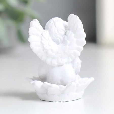Souvenir Polystone "White Angel on Flower" MIX 3.6x3.7x5 cm-4