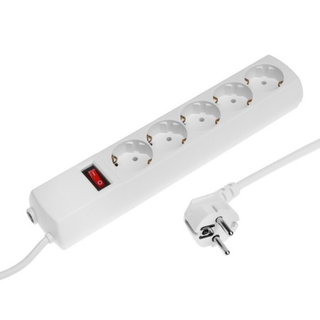 Network filter Unit, 5 nests, 3 m, 15 a, 3000 W, with salary, white