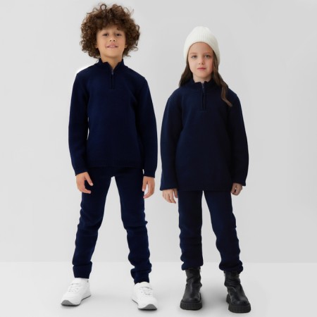 Costume (sweater and trousers) children's minku, dark blue color, height 152 cm