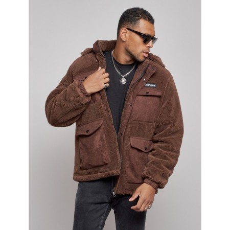 Plush jacket, size 56, brown color-6