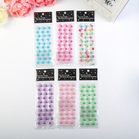 Sticker of rhinestone plastic "bends - pearls" 21.5x7 cm-3