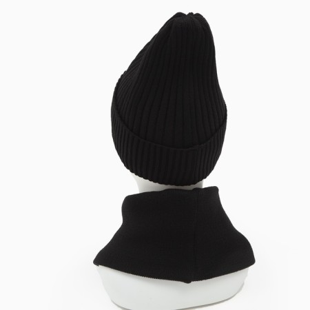 The female winter set (hat/snood), black color, size 56-58-7