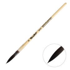 Brush for watercolors, calligraphy synthetics, imitation of proteins, round, rubloff series QF10 No. 6, short varnished handle, film clip