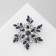 Brooch "Flower" polar, white-blue color in silver