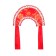 Kokoshnik "Red with a pattern", atlas, tie on a bow